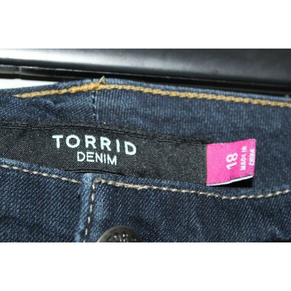 Torrid Stiletto Jegging Zipper Ankle Jeans Blue Dark Wash Plus Size 18 HW9955 - Picture 6 of 10